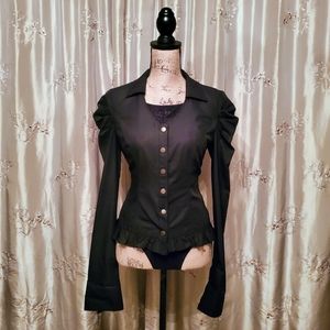Victorian Gothic black blouse